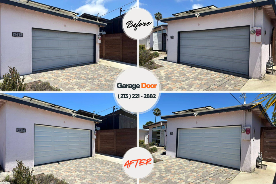 Before and after: garage door repair Carlsbad, CA